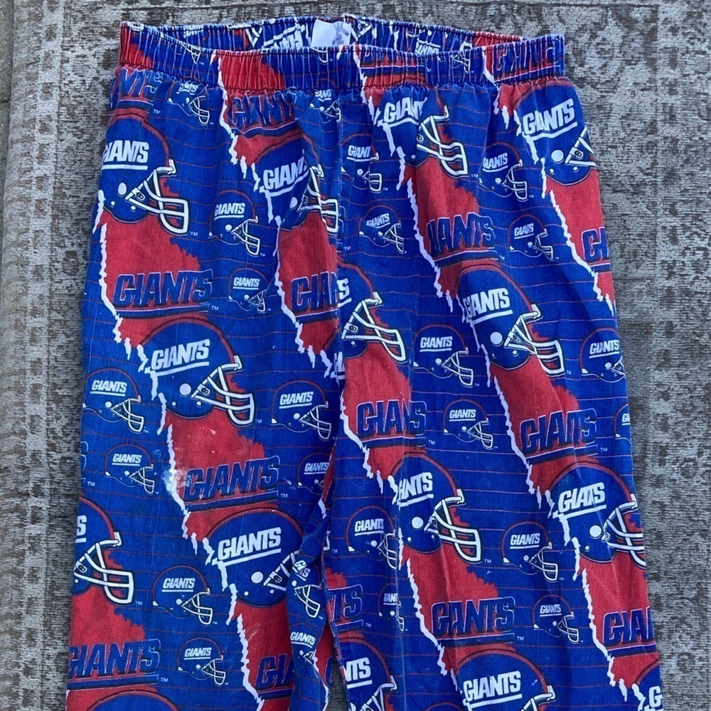 New York Giants Pants Multicolor Sleepwear NO SIZE TAG Hemmed Cuff Lounge NFL